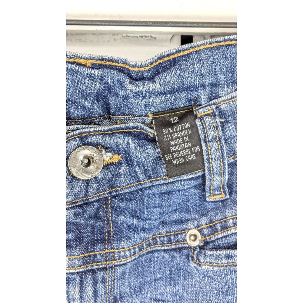 Vintage light blue bleached/faded wide leg denim jeans - Picture 5 of 5